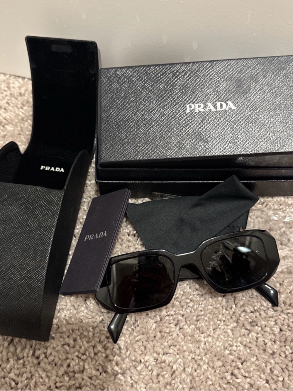 Prada Black Geometric Sunglasses